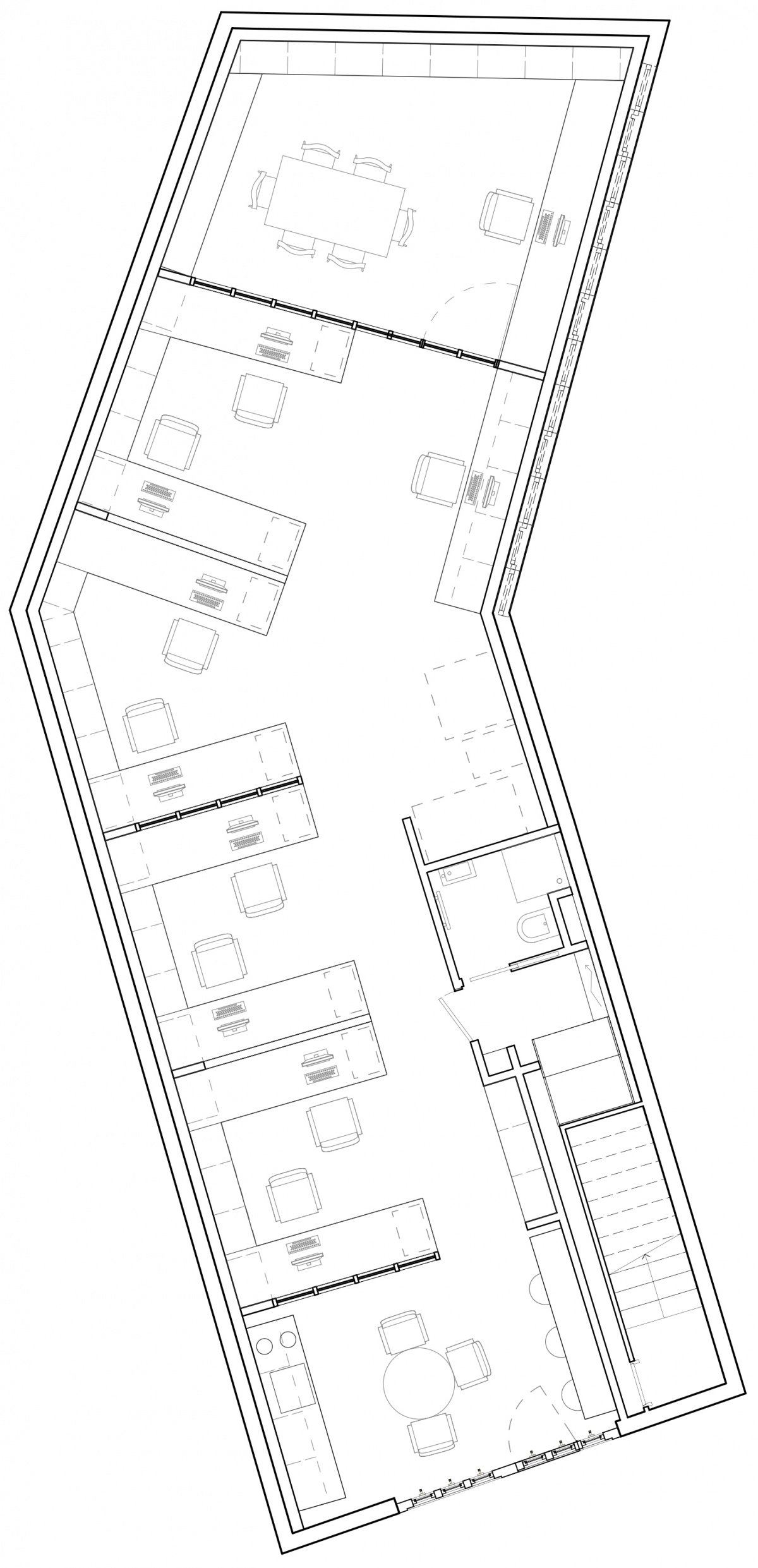 Transformation d'un garage automobile en bureaux : Plan