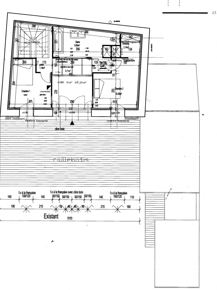 Rénovation et extension d'un ancien corps de ferme : Plan étage