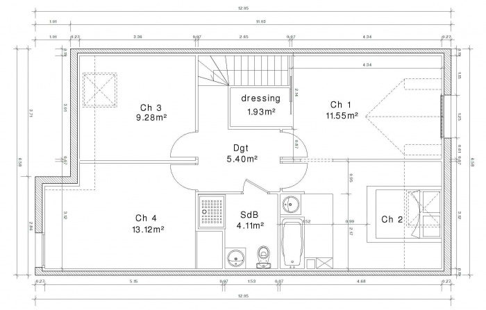 Maison R : Plan tage