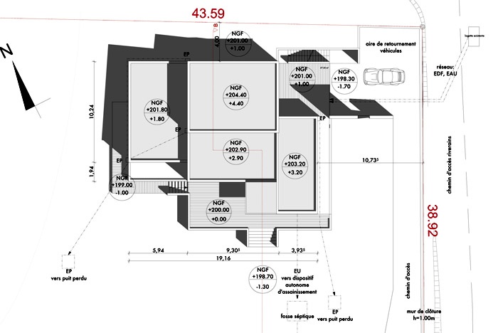 Maison P. : plan masse
