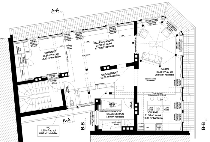 Création d'un loft dans des combles à STRASBOURG (67) : BECEREN PLAN