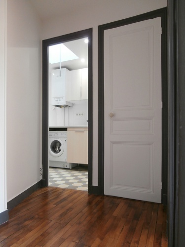 Rnovation d'un appartement de 38m_Paris 14me : vue entre_cuisine et WC