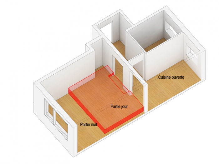 Rnovation d'appartement - Paris 17me : 3.Plan Axo 01