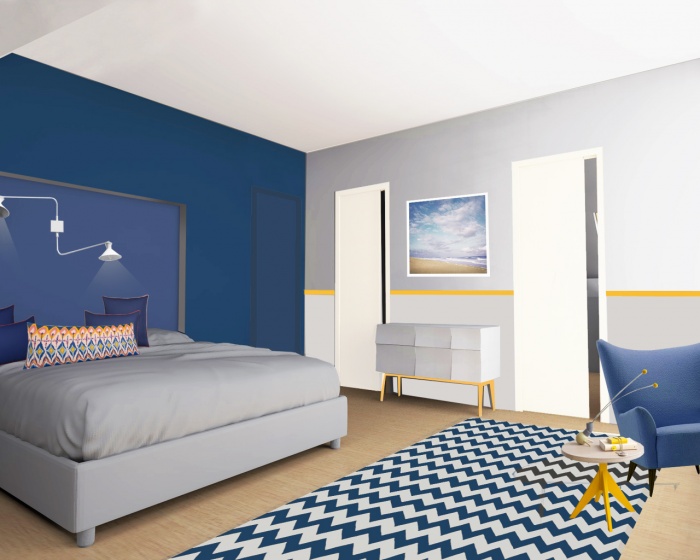 r�novation d'une villa de bord de mer, morbihan, bretagne : chambre