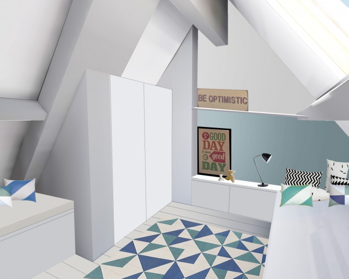 r�novation d'un duplex : chambre