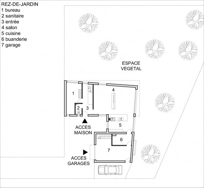 Construction d'une maison individuelle LABEL BBC à WIWERSHEIM (67) : PLAN RDC