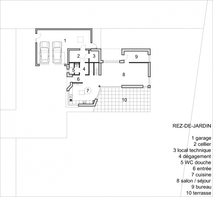 Construction d'une maison contemporaine  Slestat (67) : PLAN RDC