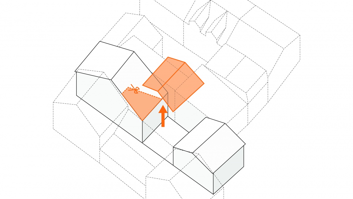 Centre de sant et 4 logements - Sucy-en-Brie : 03b-Sucy en Brie_rehabilitation pole dentaire + logements_schema toiture